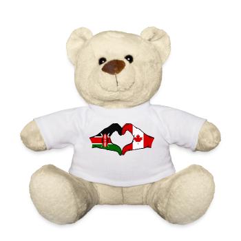 Kenya Canada mains en forme de coeur - Nounours - blanc - Devant