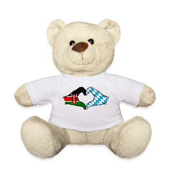 Kenya Bavaria Hands Heart Shape - Teddy Bear - white - Front