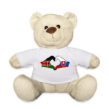 Kenya Slovakia Hands Heart Shape - Teddy Bear - white - Front
