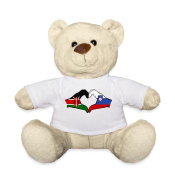 Kenya Slovenia Hands Heart Shape - Teddy Bear - white - Front