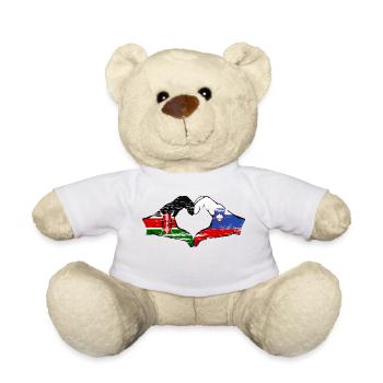 Kenya Slovenia hands heart shape used - Teddy Bear - white - Front