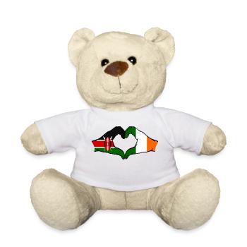 Kenia Irland Hände Herzform - Teddy - Weiß - Vorne