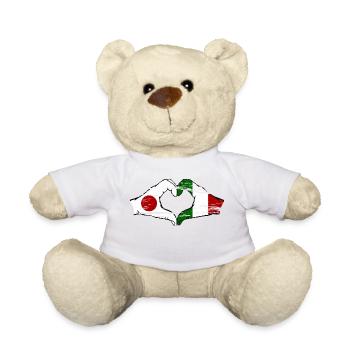 Japan Italy hands heart shape used - Teddy Bear - white - Front