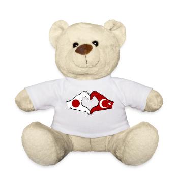 Japan Turkey Hands Heart Shape - Teddy Bear - white - Front