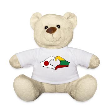Japan Lithuania Hands Heart Shape - Teddy Bear - white - Front