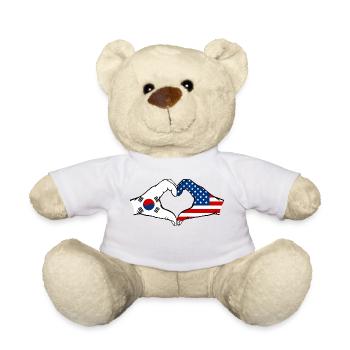 Corée du Sud États-Unis Mains Forme de coeur - Nounours - blanc - Devant