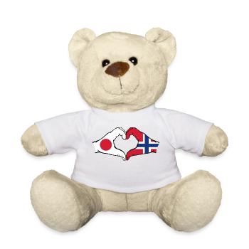 Japan Norway hands heart shape - Teddy Bear - white - Front