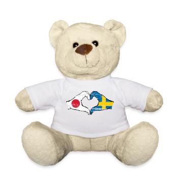 Japan Sweden hands heart shape used - Teddy Bear - white - Front