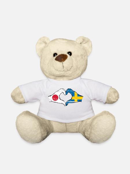 Japan Schweden Hände Herzform used - Teddy - Weiß