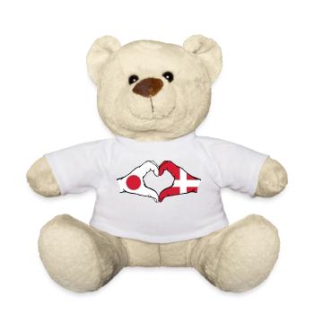 Japon Danemark mains en forme de coeur - Nounours - blanc - Devant