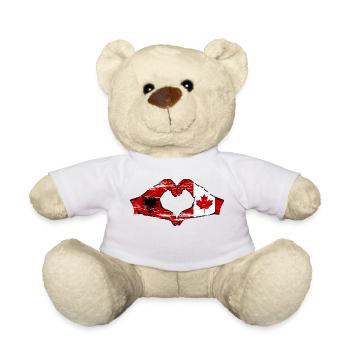 Albanie Canada Mains Forme de coeur Utilisé - Nounours - blanc - Devant