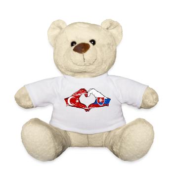 Turkey Slovakia Hands Heart Shape Used - Teddy Bear - white - Front