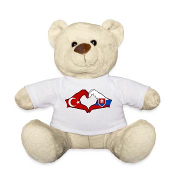 Turkey Slovakia Hands Heart Shape - Teddy Bear - white - Front