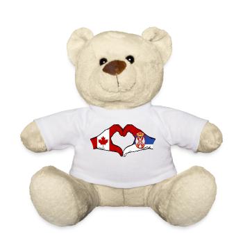 Kanada Serbien Hände Herzform - Teddy - Weiß - Vorne