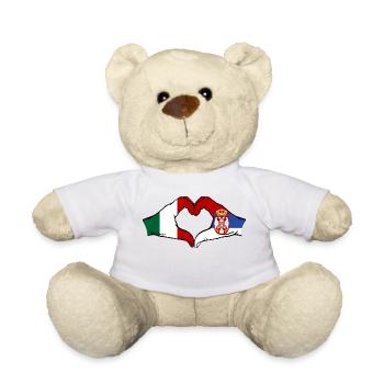 Italy Serbia Hands Heart Shape - Teddy Bear - white - Front