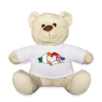 Irland Serbien Hände Herzform used - Teddy - Weiß - Vorne