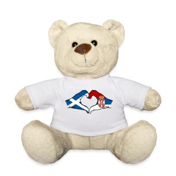Schottland Serbien Flagge Herzform - Teddy - Weiß - Vorne