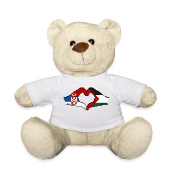 Serbie Palestine Drapeau Coeur Forme - Nounours - blanc - Devant