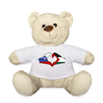Slovénie Palestine Drapeau Coeur Forme De Coeur - Nounours - blanc - Devant