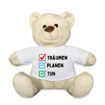 Dream Plan Do Checkliste Design Schwarz Weiss - Teddy - Weiß - Vorne