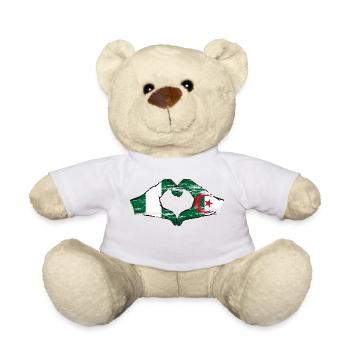 Nigeria Algérie drapeau forme de coeur utilisé - Nounours - blanc - Devant