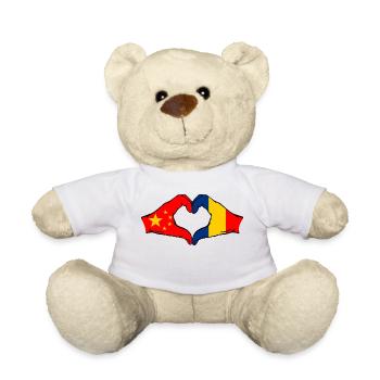 China Romania Flag Heart Shape - Teddy Bear - white - Front