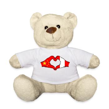 China Peru Flag Heart Shape - Teddy Bear - white - Front