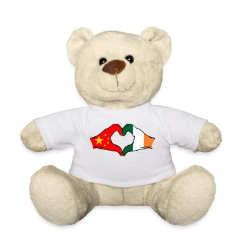 China Irland Flagge Herzform - Teddy - Weiß - Vorne