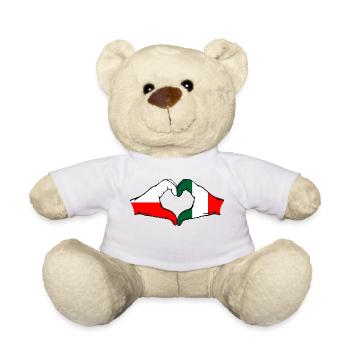 Poland Italy Flag Heart Shape - Teddy Bear - white - Front