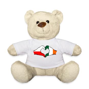 Polen Irland Flagge Herzform - Teddy - Weiß - Vorne