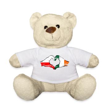Polen Irland Flagge Herzform used - Teddy - Weiß - Vorne