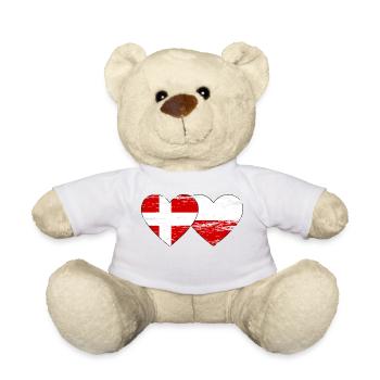 Danemark Pologne drapeau coeur utilisé - Nounours - blanc - Devant