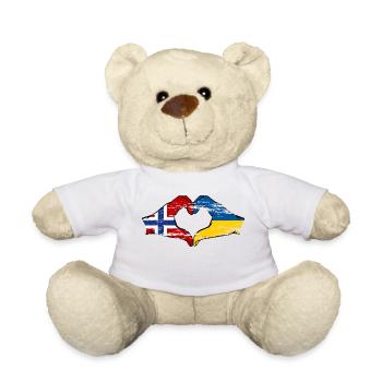 Norwegen Ukraine Flagge Herzform used - Teddy - Weiß - Vorne