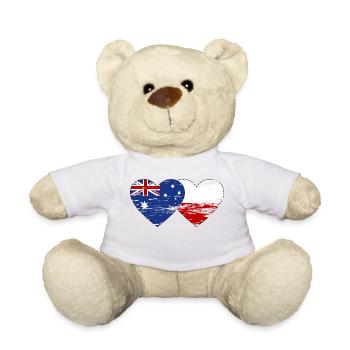 Australien Polen Flagge Herz used - Teddy - Weiß - Vorne
