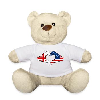 Georgia USA Flag Hands Heart Shape - Teddy Bear - white - Front