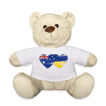 Australien Ukraine Flagge Herz used - Teddy - Weiß - Vorne