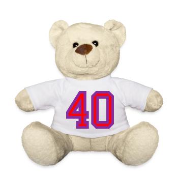 40. 40 YEARS. 40th ANNIVERSARY. 40 YEARS ANNIVERSARY. - Teddy Bear - white - Front