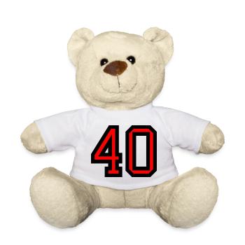 40. 40 YEARS. 40th ANNIVERSARY. 40 YEARS ANNIVERSARY. - Teddy Bear - white - Front