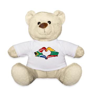 Südafrika Litauen Flagge Hände Herzform used - Teddy - Weiß - Vorne