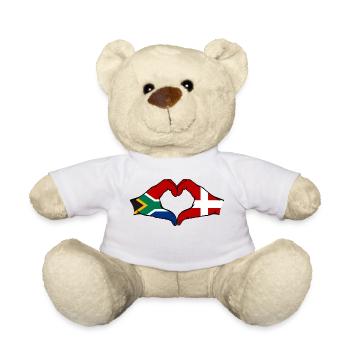 Südafrika Dänemark Flagge Hände Herzform - Teddy - Weiß - Vorne