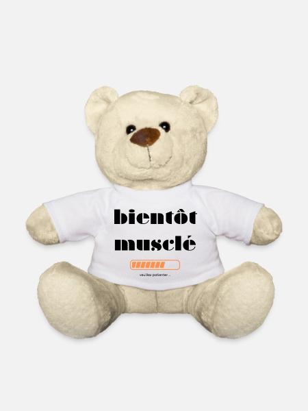 soon to be muscular - Teddy Bear - white