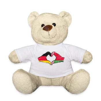 Allemagne Biélorussie drapeau mains forme de coeur utilisé - Nounours - blanc - Devant