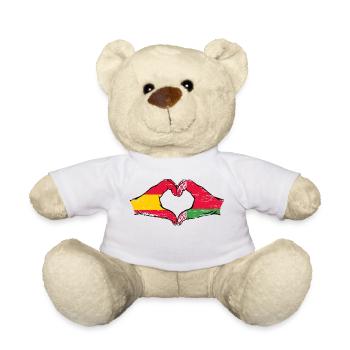 Espagne Biélorussie drapeau mains coeur utilisé - Nounours - blanc - Devant