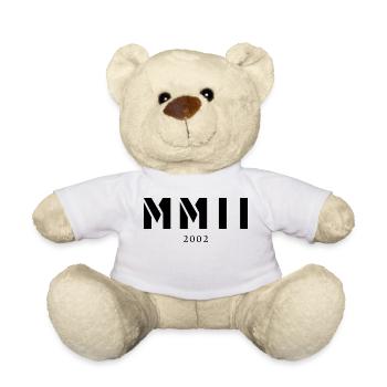 Chiffres romains année de naissance Fabriqué en 2002 - Nounours - blanc - Devant