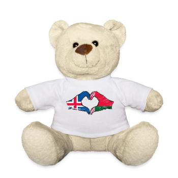 Iceland Belarus flag hands heart shape used - Teddy Bear - white - Front