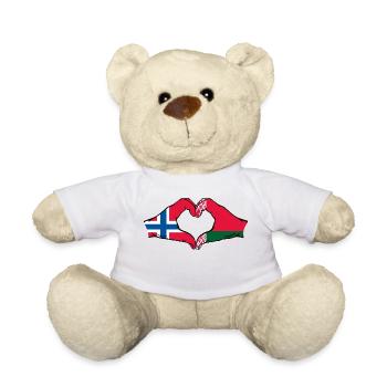 Norwegen Belarus Flagge Hände Herzform - Teddy - Weiß - Vorne