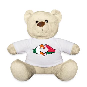 Irlande Biélorussie drapeau mains coeur forme utilisé - Nounours - blanc - Devant