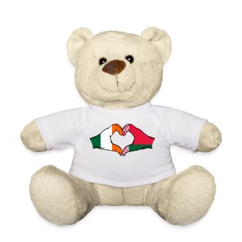 Irland Belarus Flagge Hände Herzform - Teddy - Weiß - Vorne