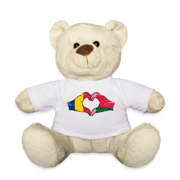Rumänien Belarus Flagge Hände Herzform used - Teddy - Weiß - Vorne