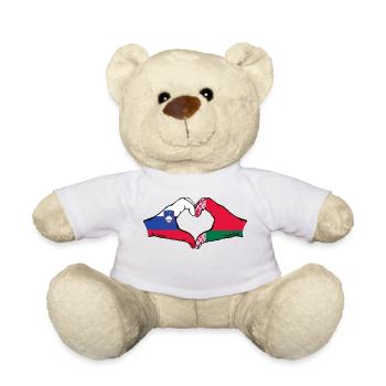 Slowenien Belarus Flagge Hände Herzform - Teddy - Weiß - Vorne